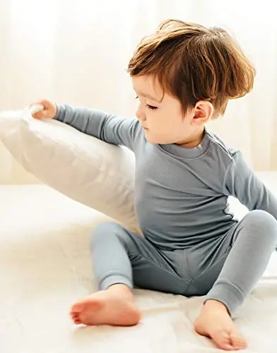 VAENAIT 6M-12Y Toddler Toddler Kids Toddler Girls Boys Soft Comfy Modal Tencel Solid Raglan Sleepwear Pajamas Pjs 2pcs Set - 4