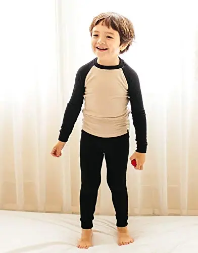 VAENAIT 6M-12Y Toddler Toddler Kids Toddler Girls Boys Soft Comfy Modal Tencel Solid Raglan Sleepwear Pajamas Pjs 2pcs Set - 2