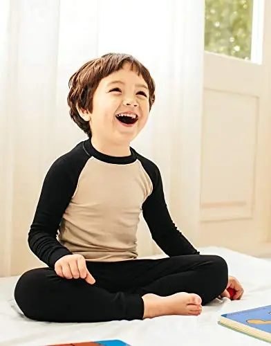 VAENAIT 6M-12Y Toddler Toddler Kids Toddler Girls Boys Soft Comfy Modal Tencel Solid Raglan Sleepwear Pajamas Pjs 2pcs Set - 3