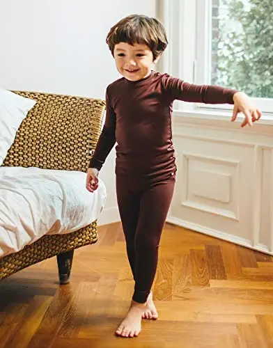 VAENAIT 6M-12Y Toddler Toddler Kids Toddler Girls Boys Soft Comfy Modal Tencel Solid Raglan Sleepwear Pajamas Pjs 2pcs Set - 2