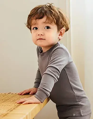 VAENAIT 6M-12Y Toddler Toddler Kids Toddler Girls Boys Soft Comfy Modal Tencel Solid Raglan Sleepwear Pajamas Pjs 2pcs Set - 3