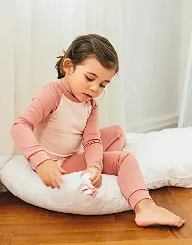 VAENAIT 6M-12Y Toddler Toddler Kids Toddler Girls Boys Soft Comfy Modal Tencel Solid Raglan Sleepwear Pajamas Pjs 2pcs Set - 3