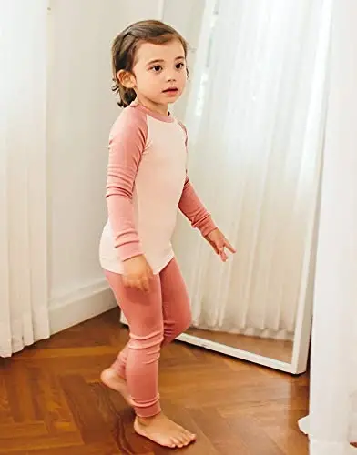 VAENAIT 6M-12Y Toddler Toddler Kids Toddler Girls Boys Soft Comfy Modal Tencel Solid Raglan Sleepwear Pajamas Pjs 2pcs Set - 4