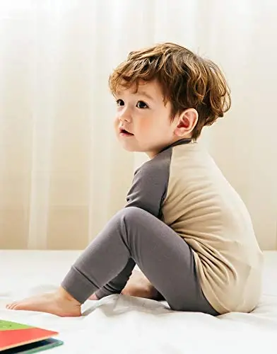 VAENAIT 6M-12Y Toddler Toddler Kids Toddler Girls Boys Soft Comfy Modal Tencel Solid Raglan Sleepwear Pajamas Pjs 2pcs Set - 4