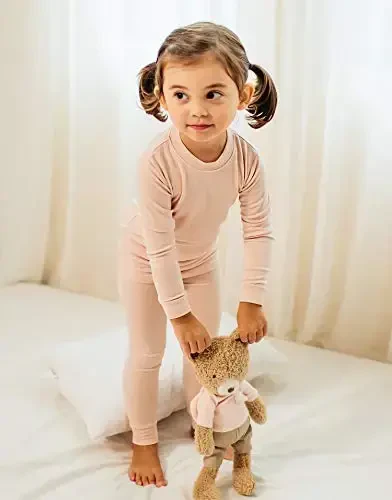 VAENAIT 6M-12Y Toddler Toddler Kids Toddler Girls Boys Soft Comfy Modal Tencel Solid Raglan Sleepwear Pajamas Pjs 2pcs Set - 2