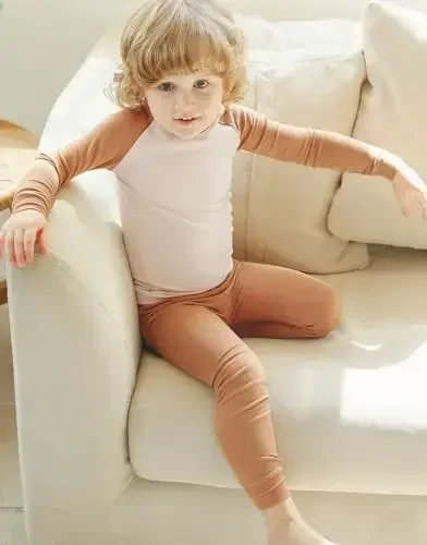 VAENAIT 6M-12Y Toddler Toddler Kids Toddler Girls Boys Soft Comfy Modal Tencel Solid Raglan Sleepwear Pajamas Pjs 2pcs Set - 4