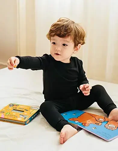 VAENAIT 6M-12Y Toddler Toddler Kids Toddler Girls Boys Soft Comfy Modal Tencel Solid Raglan Sleepwear Pajamas Pjs 2pcs Set - 6