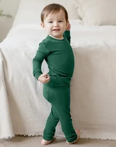 VAENAIT 6M-12Y Toddler Toddler Kids Toddler Girls Boys Soft Comfy Modal Tencel Solid Raglan Sleepwear Pajamas Pjs 2pcs Set - 3