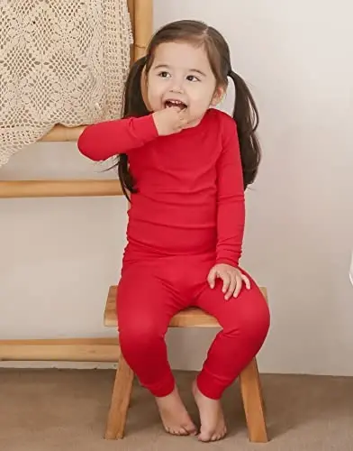 VAENAIT 6M-12Y Toddler Toddler Kids Toddler Girls Boys Soft Comfy Modal Tencel Solid Raglan Sleepwear Pajamas Pjs 2pcs Set - 3