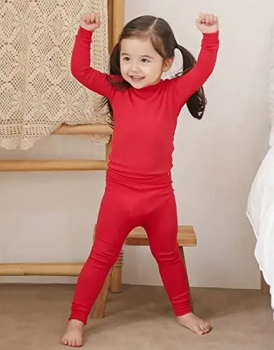 VAENAIT 6M-12Y Toddler Toddler Kids Toddler Girls Boys Soft Comfy Modal Tencel Solid Raglan Sleepwear Pajamas Pjs 2pcs Set - 4