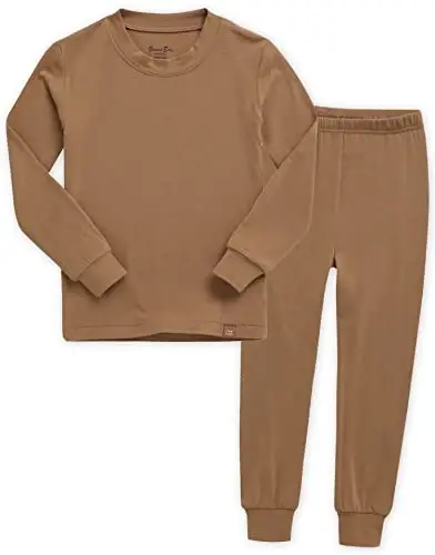 VAENAIT 6M-12Y Yeni Yürümeye Başlayan Çocuk Çocukları Yeni Yürümeye Başlayan Kız Erkek Yumuşak Rahat Modal Tencel Düz Raglan Pijama Pijama Pjs 2'li Set - 1