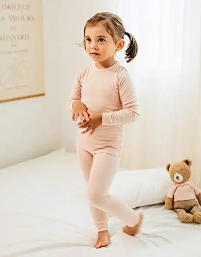 VAENAIT 6M-12Y Toddler Toddler Kids Toddler Girls Boys Soft Comfy Modal Tencel Solid Raglan Sleepwear Pajamas Pjs 2pcs Set - 3