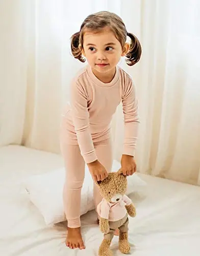VAENAIT 6M-12Y Yeni Yürümeye Başlayan Çocuk Çocukları Yeni Yürümeye Başlayan Kız Erkek Yumuşak Rahat Modal Tencel Düz Raglan Pijama Pijama Pjs 2'li Set - VAENAIT (1)