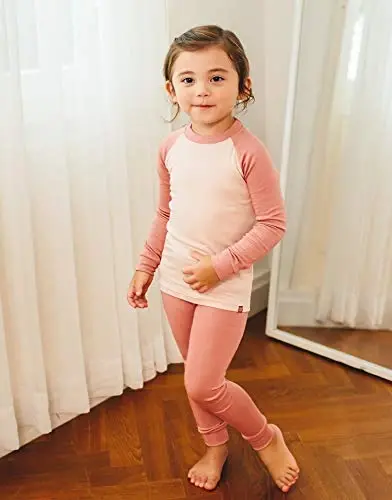 VAENAIT 6M-12Y Yeni Yürüyen Çocuk Kız Erkek Yumuşak Rahat Modal Tencel Düz Raglan Pijama Pjs 2'li Set - VAENAIT BABY (1)