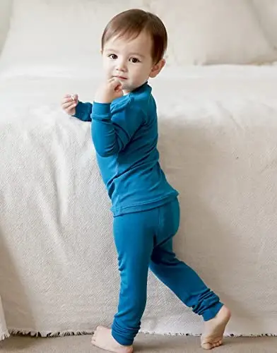 VAENAIT 6M-12Y Yeni Yürüyen Çocuk Yeni Yürüyen Çocuk Çocuk Yeni Yürüyen Çocuk Kız Erkek Yumuşak Rahat Modal Tencel Düz Raglan Pijama Pijama Pijama 2'li Set - 4