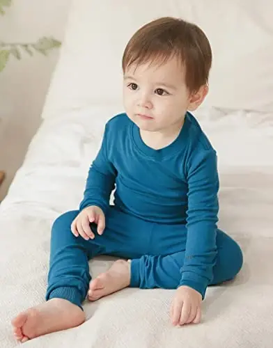 VAENAIT 6M-12Y Toddler Toddler Kids Toddler Girls Boys Soft Comfy Modal Tencel Solid Raglan Sleepwear Pajamas Pjs 2pcs Set - VAENAIT BABY (1)