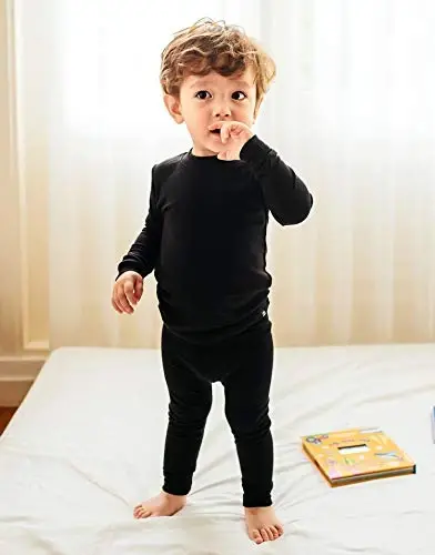 VAENAIT 6M-12Y Yeni Yürüyen Çocuk Yeni Yürüyen Çocuk Çocuk Yeni Yürüyen Çocuk Kız Erkek Yumuşak Rahat Modal Tencel Düz Raglan Pijama Pijama Pjs 2'li Set - VAENAIT (1)
