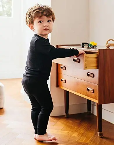 VAENAIT 6M-12Y Yeni Yürüyen Çocuk Yeni Yürüyen Çocuk Çocuk Yeni Yürüyen Çocuk Kız Erkek Yumuşak Rahat Modal Tencel Düz Raglan Pijama Pijama Pjs 2'li Set - 3