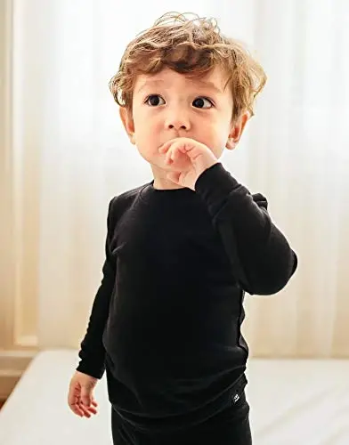 VAENAIT 6M-12Y Yeni Yürüyen Çocuk Yeni Yürüyen Çocuk Çocuk Yeni Yürüyen Çocuk Kız Erkek Yumuşak Rahat Modal Tencel Düz Raglan Pijama Pijama Pjs 2'li Set - 4