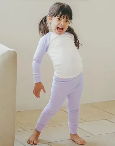 VAENAIT 6M-12Y Yeni Yürüyen Çocuklar Kız Erkek Yumuşak Rahat Modal Tencel Düz Raglan Pijama Pijama 2'li Set - 3