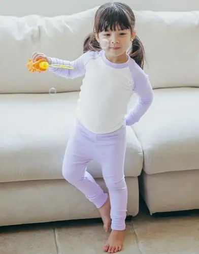 VAENAIT 6M-12Y Yeni Yürüyen Çocuklar Kız Erkek Yumuşak Rahat Modal Tencel Düz Raglan Pijama Pijama 2'li Set - 4