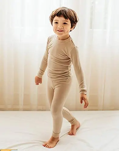 VAENAIT 6M-12Y Yürümeye Başlayan Çocuk Çocuk Kız Erkek Yumuşak Rahat Modal Tencel Düz Raglan Pijama Pijama Pjs 2'li Set - 3