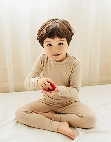 VAENAIT 6M-12Y Toddler Toddler Kids Toddler Girls Boys Soft Comfy Modal Tencel Solid Raglan Sleepwear Pajamas Pjs 2pcs Set - 2