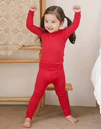 VAENAIT 6M-12Y Toddler Toddler Kids Toddler Girls Boys Soft Comfy Modal Tencel Solid Raglan Sleepwear Pajamas Pjs 2pcs Set - 4