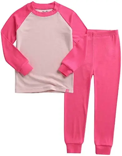 VAENAIT 6M-12Y Yürümeye Başlayan Çocuk Yürümeye Başlayan Çocuk Çocukları Yürümeye Başlayan Kız Erkek Yumuşak Rahat Modal Tencel Düz Raglan Pijama Pijama Pjs 2'li Set 