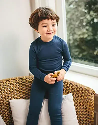 VAENAIT 6M-12Y Toddler Toddler Kids Toddler Girls Boys Soft Comfy Modal Tencel Solid Raglan Sleepwear Pajamas Pjs 2pcs Set - 2