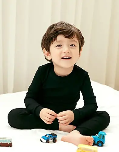 VAENAIT BABY 12M-12Y Kids Boys Girls Toddler Solid Cotton Daily Pajamas Pyjamas Sleepwear Set Basic - 3