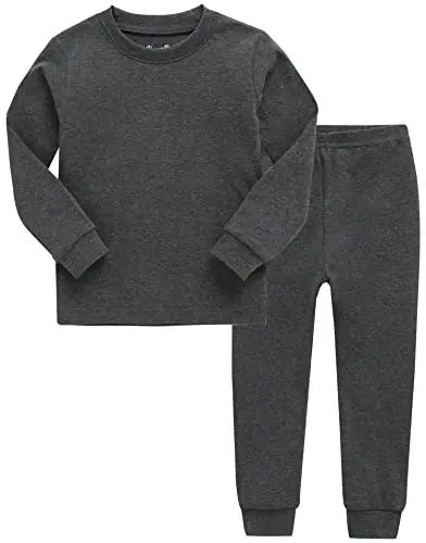 VAENAIT BABY 12M-12Y Kids Boys Girls Toddler Solid Cotton Daily Pajamas Pyjamas Sleepwear Set Basic 