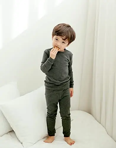 VAENAIT BABY 12M-12Y Kids Boys Girls Toddler Solid Cotton Daily Pajamas Pyjamas Sleepwear Set Basic - VAENAIT BABY (1)