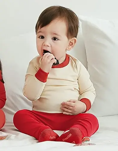 VAENAIT BABY 12M-12Y Kids Boys Girls Toddler Solid Cotton Daily Pajamas Pyjamas Sleepwear Set Basic - 3