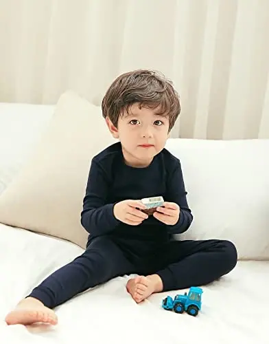 VAENAIT BABY 12M-12Y Kids Boys Girls Toddler Solid Cotton Daily Pajamas Pyjamas Sleepwear Set Basic - VAENAIT BABY (1)