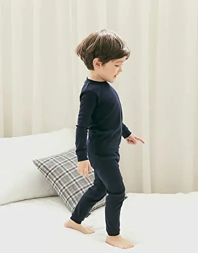 VAENAIT BABY 12M-12Y Kids Boys Girls Toddler Solid Cotton Daily Pajamas Pyjamas Sleepwear Set Basic - 3