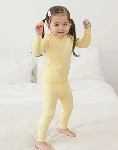 VAENAIT BABY 12M-12Y Çocuk Erkek Kız Yürümeye Başlayan Çocuklar İçin Düz Renk Pamuklu Günlük Pijama Takımı Temel Gece Kıyafeti 