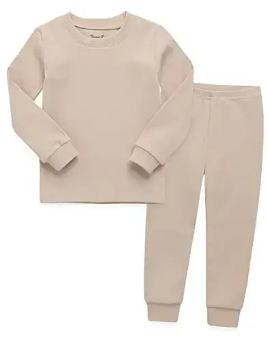 VAENAIT BABY 12M-12Y Kids Boys Girls Toddler Solid Cotton Daily Pajamas Pyjamas Sleepwear Set Basic - MODAZONE