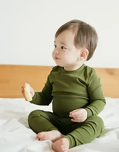 VAENAIT BABY 12M-12Y Kids Boys Girls Toddler Solid Cotton Daily Pajamas Pyjamas Sleepwear Set Basic - 3