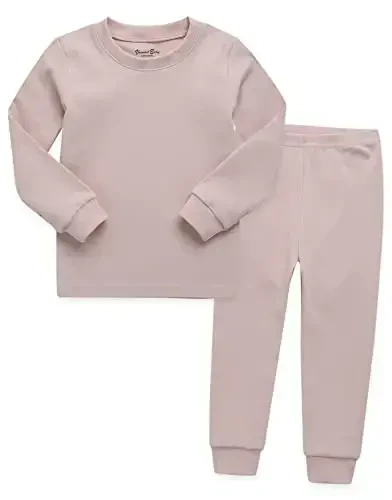 VAENAIT BABY 12M-12Y Kids Boys Girls Toddler Solid Cotton Daily Pajamas Pyjamas Sleepwear Set Basic - 1