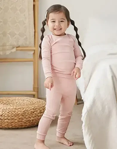 VAENAIT BABY 12M-12Y Kids Boys Girls Toddler Solid Cotton Daily Pajamas Pyjamas Sleepwear Set Basic - 3