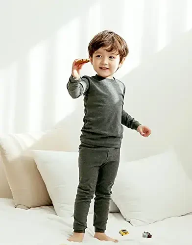 VAENAIT BABY 12M-12Y Kids Boys Girls Toddler Solid Cotton Daily Pajamas Pyjamas Sleepwear Set Basic - 3