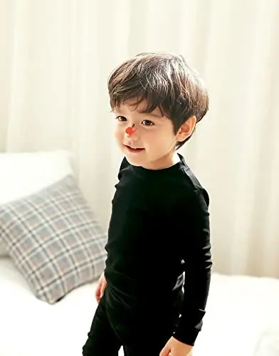 VAENAIT BABY 12M-12Y Kids Boys Girls Toddler Solid Cotton Daily Pajamas Pyjamas Sleepwear Set Basic - 2