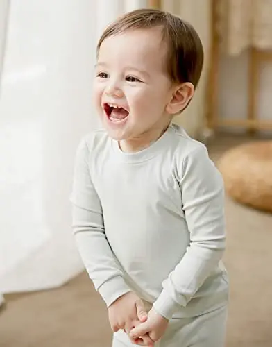 VAENAIT BABY 12M-12Y Kids Boys Girls Toddler Solid Cotton Daily Pajamas Pyjamas Sleepwear Set Basic 
