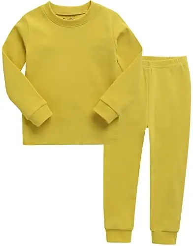 VAENAIT BABY 12M-12Y Kids Boys Girls Toddler Solid Cotton Daily Pajamas Pyjamas Sleepwear Set Basic 