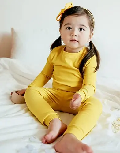 VAENAIT BABY 12M-12Y Kids Boys Girls Toddler Solid Cotton Daily Pajamas Pyjamas Sleepwear Set Basic - 3