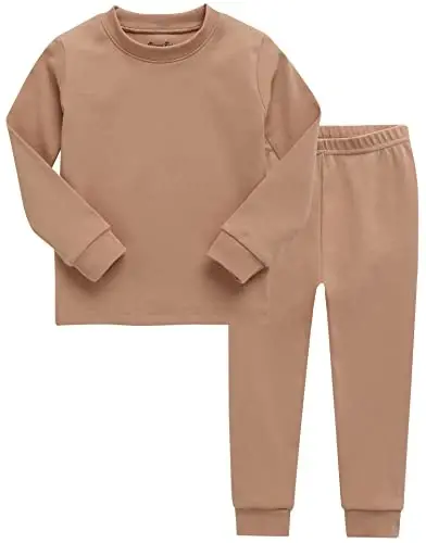 VAENAIT BABY 12M-12Y Kids Boys Girls Toddler Solid Cotton Daily Pajamas Pyjamas Sleepwear Set Basic - VAENAIT BABY