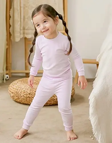 VAENAIT BABY 12M-12Y Kids Boys Girls Toddler Solid Cotton Daily Pajamas Pyjamas Sleepwear Set Basic - 3