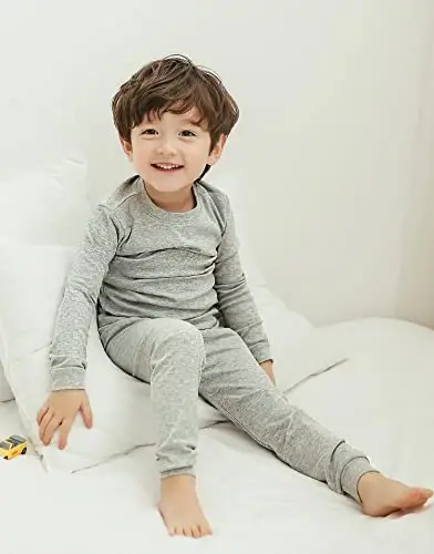 VAENAIT BABY 12M-12Y Kids Boys Girls Toddler Solid Cotton Daily Pajamas Pyjamas Sleepwear Set Basic - VAENAIT BABY (1)
