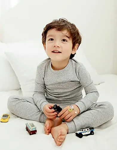 VAENAIT BABY 12M-12Y Kids Boys Girls Toddler Solid Cotton Daily Pajamas Pyjamas Sleepwear Set Basic - 3